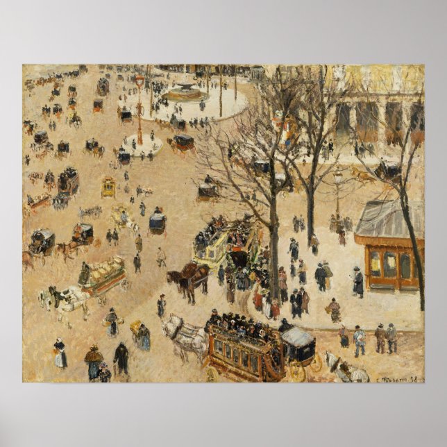 Pissarro - La Place du Theater Francais Poster (Vorne)