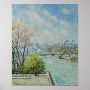 Pissarro - Louvre Morgen Frühling 1902 Poster
