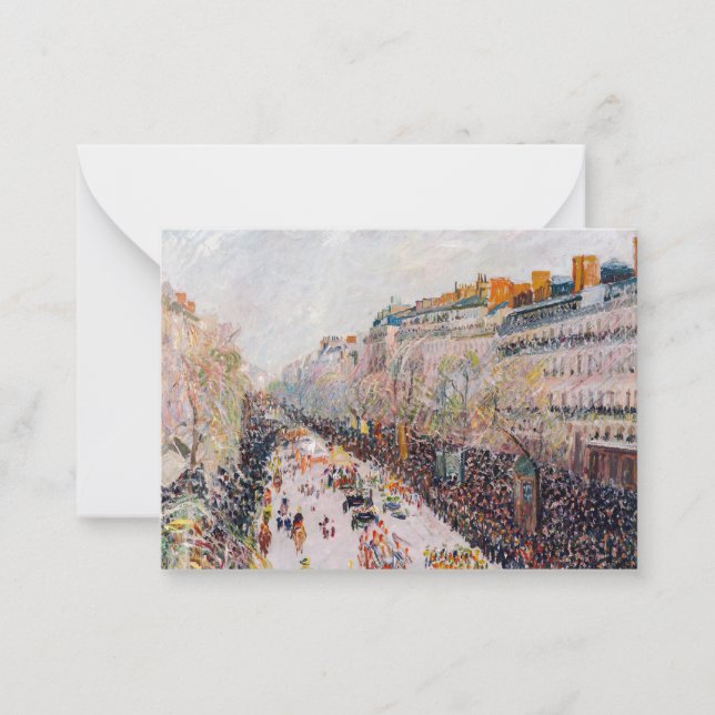 Pissarro - Montmartre, Mardi Gras am Boulevard Mitteilungskarte (Vorderseite)