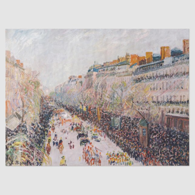 Pissarro - Montmartre, Mardi Gras am Boulevard Seidenpapier (Vorderseite)