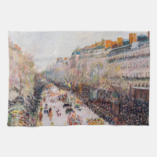 Pissarro - Montmartre, Mardi Gras auf dem Boulevar Geschirrtuch
