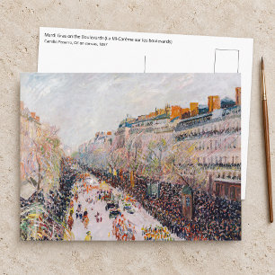 Pissarro - Montmartre, Mardi Gras auf dem Boulevar Postkarte