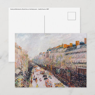 Pissarro - Montmartre, Mardi Gras auf dem Boulevar Postkarte