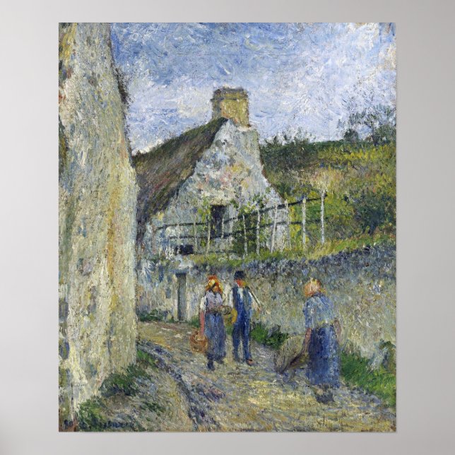 Pissarro - Paved Street at Valhermeil, Auvers Poster (Vorne)