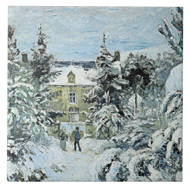 Pissarro - Piette's House in Montfoucault Fliese (Vorderseite)