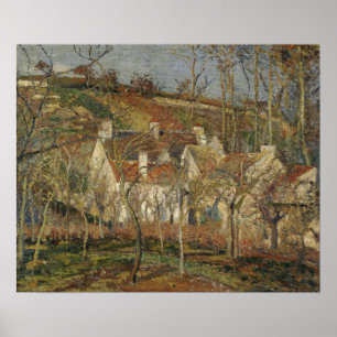 Pissarro - Rote Dachecke eines Dorfes Winter Poster