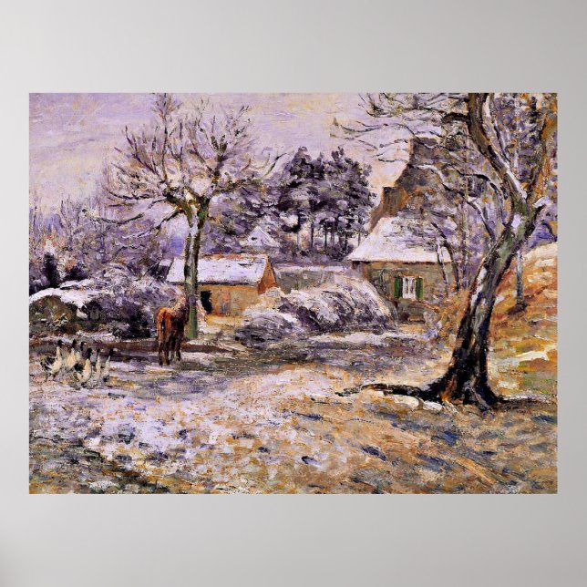 Pissarro - Schnee bei Montfoucault Poster (Vorne)