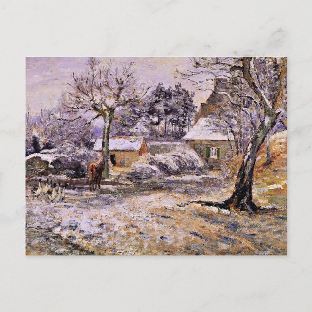 Pissarro - Schnee bei Montfoucault Postkarte (Vorderseite)