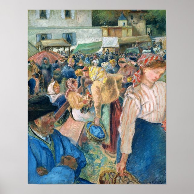 Pissarro - The Poultry Market Pontoise 1892 Poster (Vorne)