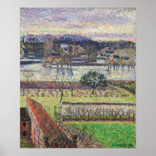 Pissarro - Überschwemmung Abend Effekt Eragny 1893 Poster