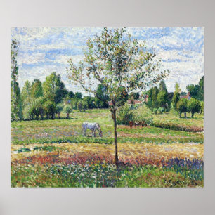 Pissarro - Wiese mit einem krümmen Wetter Poster