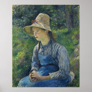 Pissarro - Young Peasant Girl Wearing A Hat 1881 Poster