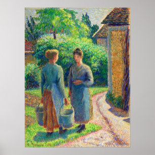 Pissarro - Zwei Frauen im Garten 1888 Poster