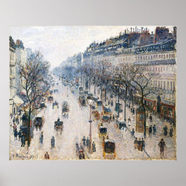Pissarros Der Boulevard Montmartre Poster (Vorne)