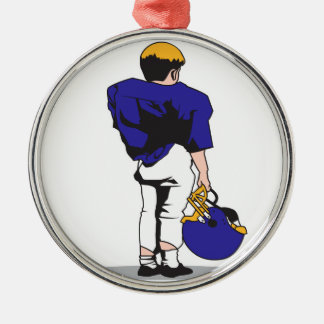 Pisse wee Kids Football-Spieler blau Silbernes Ornament
