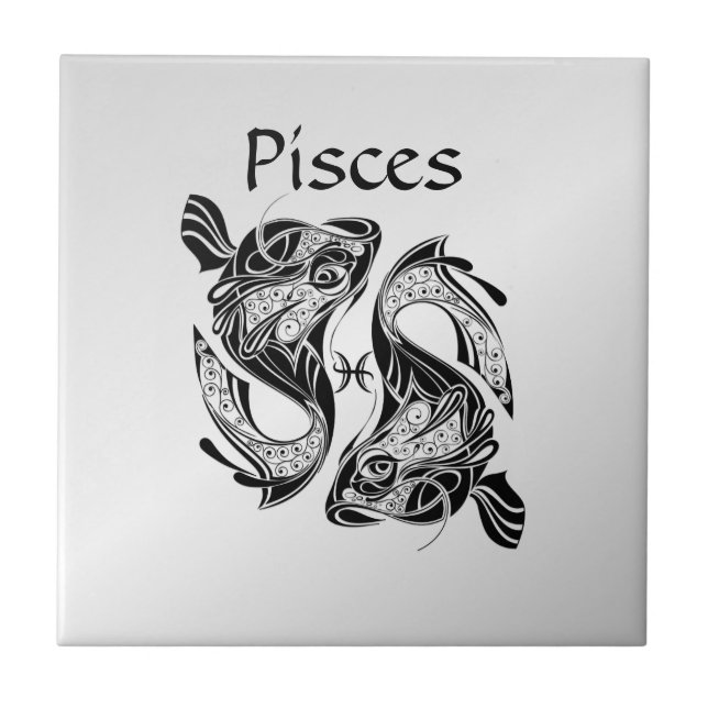 Pisst das Symbol und Zeichen der Fische Fliese (Vorderseite)