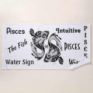 Pisst das Symbol und Zeichen der Fische Strandtuch