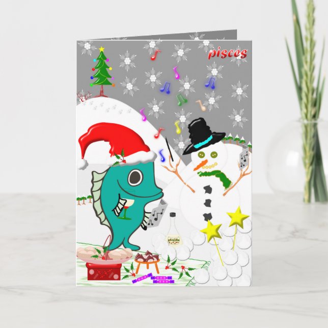 Pisst Weihnachtskarte. Feiertagskarte (Vorderseite)