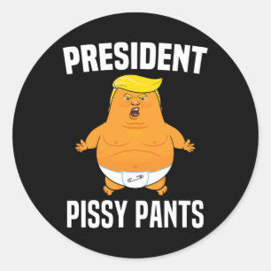 Pissy Pants Funny Baby Trump Runder Aufkleber