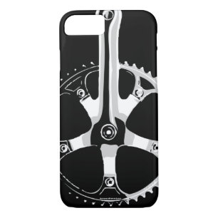 Pista Fahrrad Crankset - Weiß auf Schwarzem Case-Mate iPhone Hülle