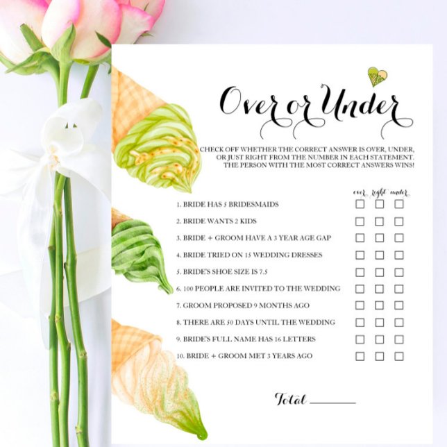 Pistachio Brautparty Over oder Under Game (Von Creator hochgeladen)