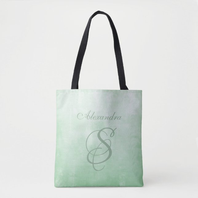 Pistachio Gray stilvolle rustikale Monogramm (Vorderseite)