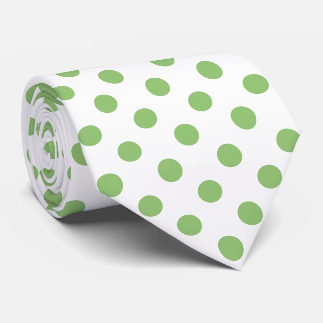 Pistachio Green Polka Dots Circles Krawatte (Gerollt)