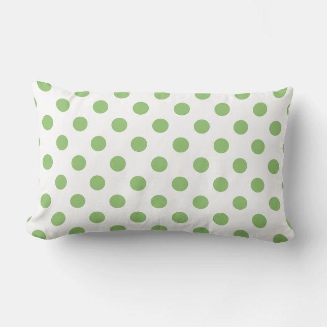 Pistachio Green Polka Dots Circles Lendenkissen (Vorderseite)