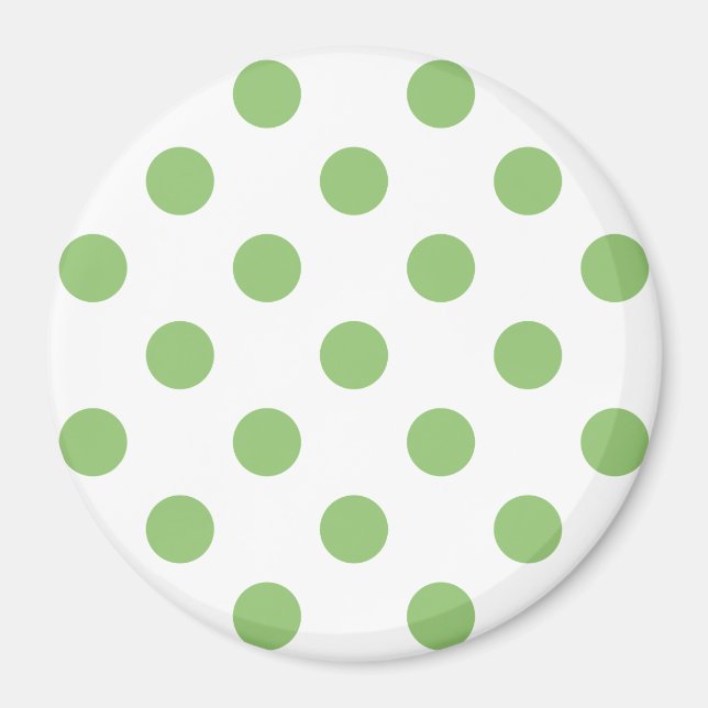 Pistachio Green Polka Dots Circles Magnet (Vorne)