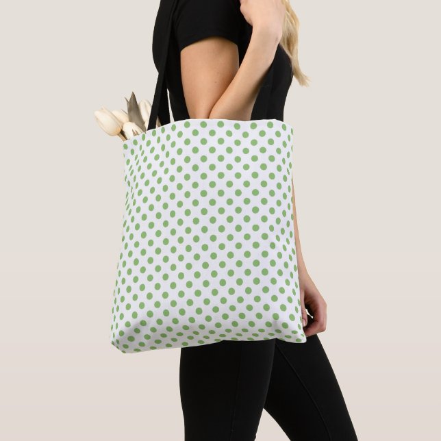 Pistachio Green Polka Dots Circles Tasche (Von Nahem)