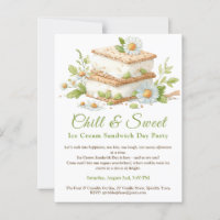 Pistachio Ice Creme Sandwich Tag Wasserfarbe