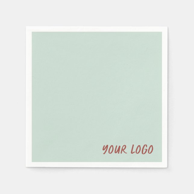 Pistachio Mint Sage Green Minimalist Business Logo Serviette (Vorderseite)