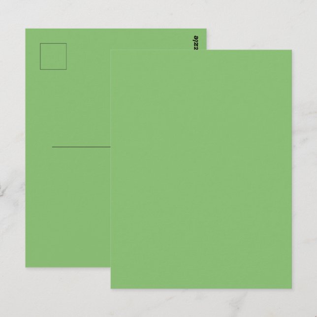 Pistachio Nut Green Solid Color Postkarte (Vorne/Hinten)