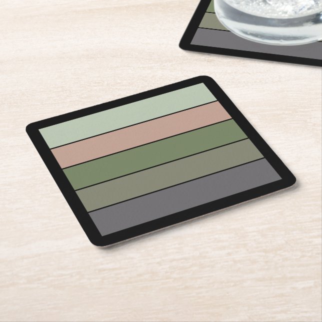 Pistachio Nut Muschel Green Peach Lila Streifen Rechteckiger Pappuntersetzer (angewinkelt)