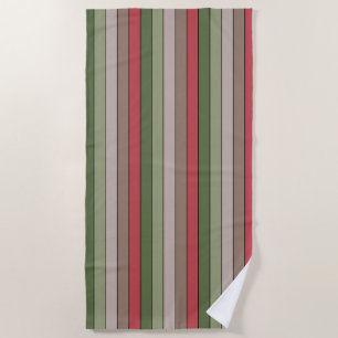 Pistachio Nut Muschel Green Red Brown Streifen Strandtuch