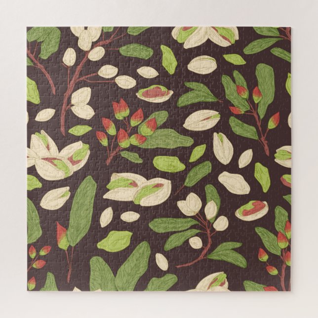 Pistachio Nuts: Schwarz Hand Gezeichnet Nahtlos. Puzzle (Vertikal)