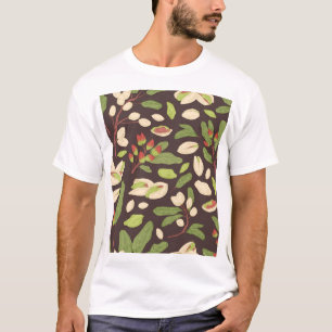 Pistachio Nuts: Schwarz Hand Gezeichnet Nahtlos. T-Shirt