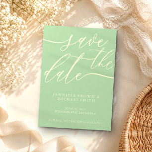 Pistazie & Creme Hochzeit benutzerdefinierte Fotok Save The Date