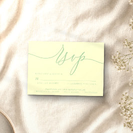 Pistazie & Creme Minimal Modern RSVP Karte