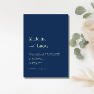 Pistazie und Marine-Minimalist Clean Modern Hochze Einladung