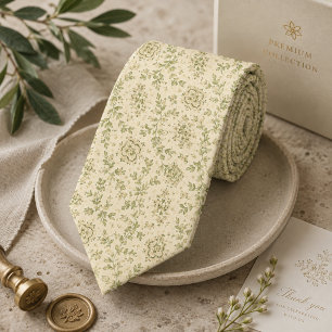 Pistazien-Champagner-Botanik-Foulard Krawatte