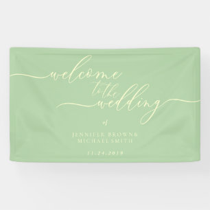 Pistazien-Einfach-Moderne Willkommen zur Hochzeit Banner