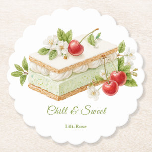 Pistazien-Eis-Sandwich-Tag-Wasserfarbe Untersetzer