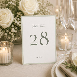Pistazien Grün 5 x 7 Hochzeitstisch Nummer Einladung