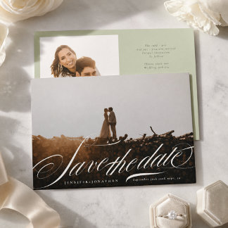 Pistazien Grün Foto Hochzeit Save The Date