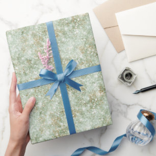 Pistazien-Grün Glitzerndes Unechtes Glitter Geburt Geschenkpapier