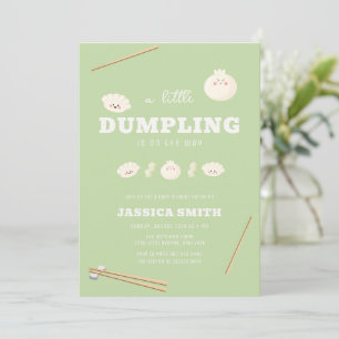 Pistazien-Grün Kawaii Bao-Dumpling-Baby-Party Einladung