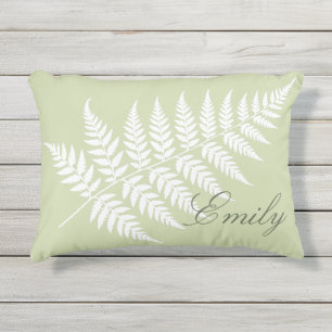 Pistazien-Grün Weiße Fern Elegant Für Sie oder Ihn Kissen Für Draußen