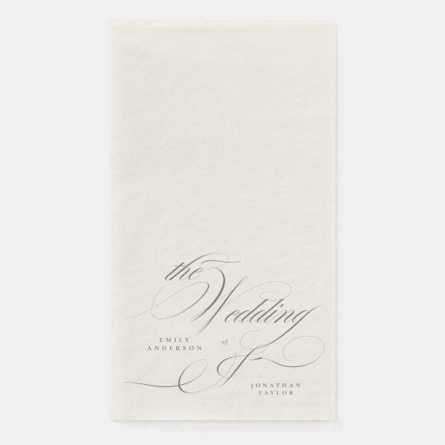 Pistazien-grüne Hochzeit Serviette (Vorderseite)