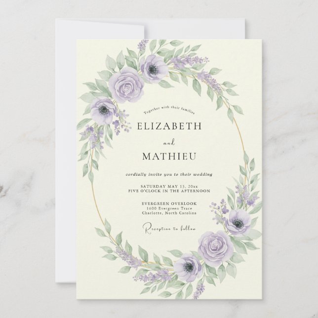 Pistazien-Hochzeit mit Blättern Einladung (Vorderseite)